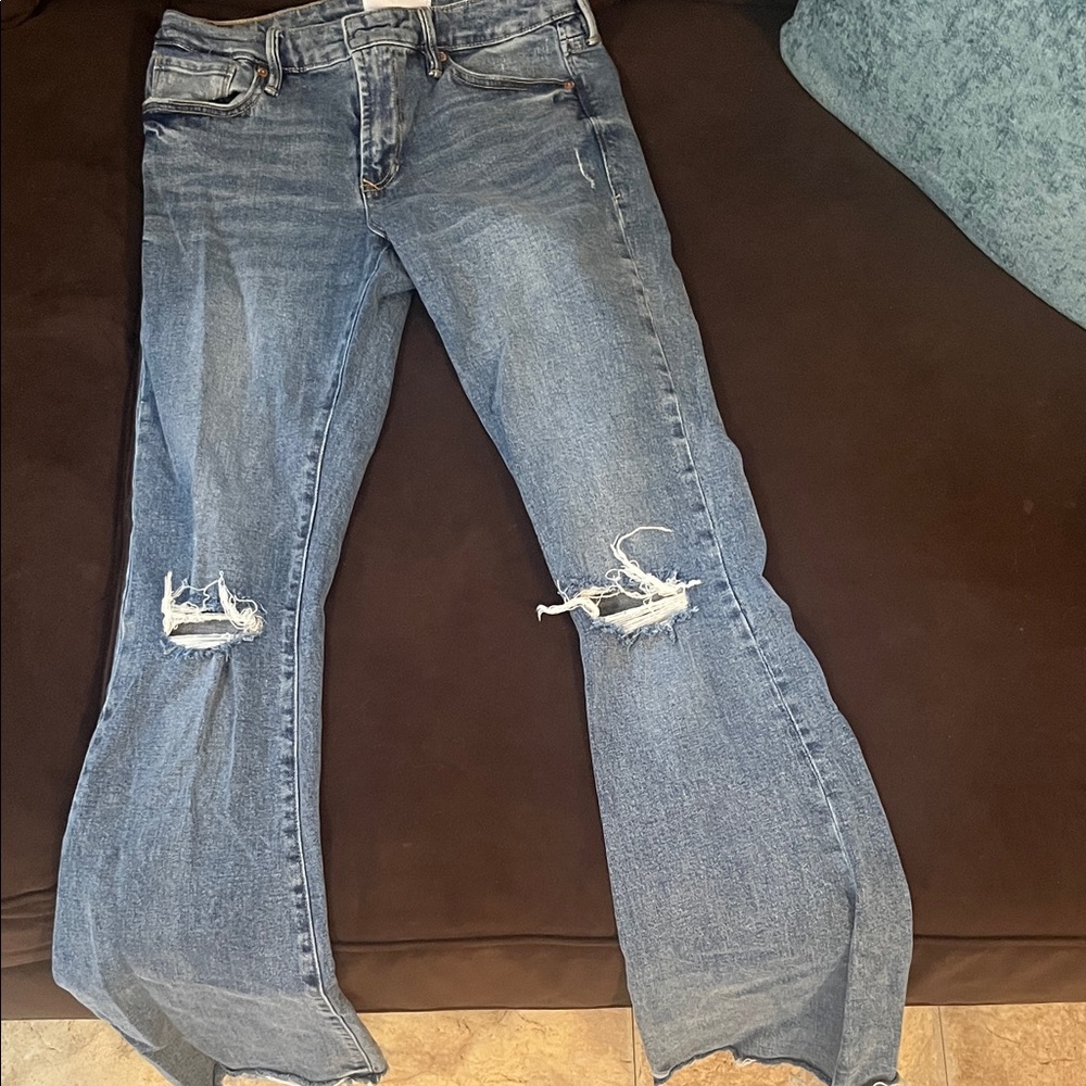 Dear John Blue Distressed Flare Jeans